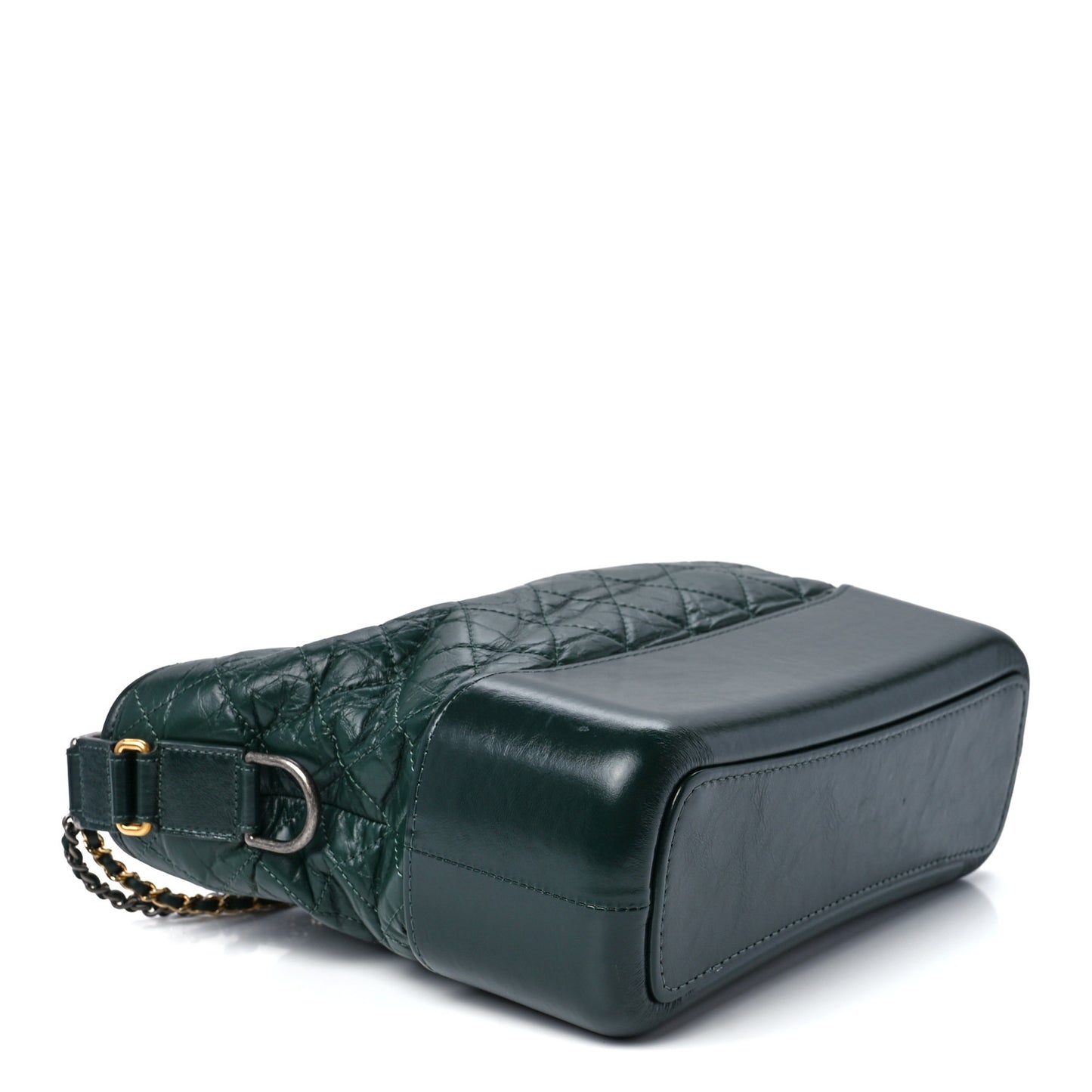 Aged Calfskin Quilted Medium Gabrielle Hobo Dark Green
