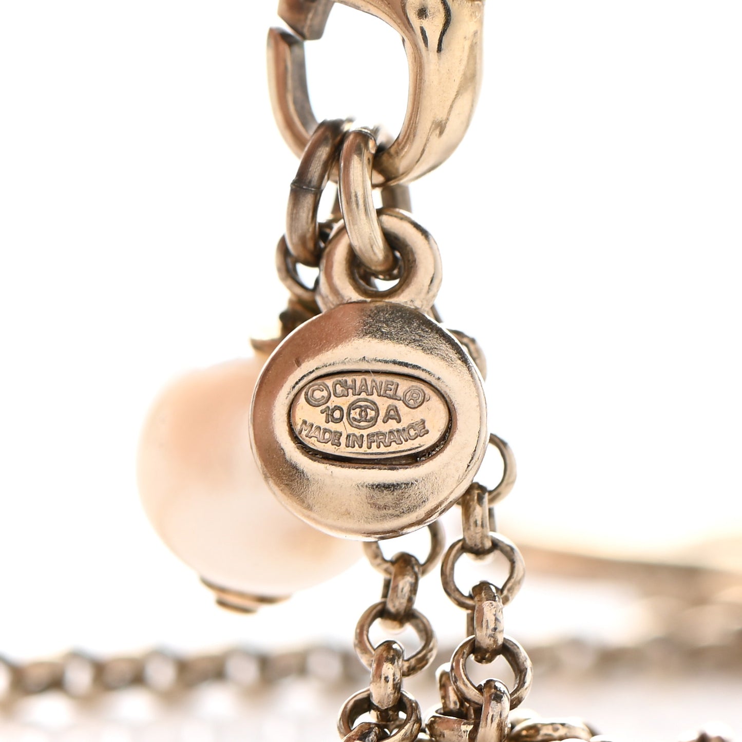 Strass Crystal Pearl Beaded CC Short Necklace