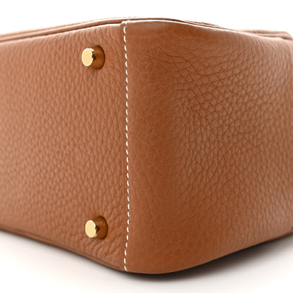 Hermes Taurillon Clemence Mini Lindy 20 Gold 10 of 10
