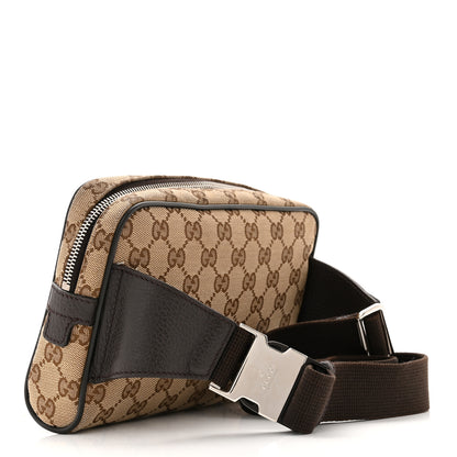 Gucci Monogram Dollar Calfskin Belt Bag Beige Ebony Testa di Moro Marrone Scuro 3 of 11