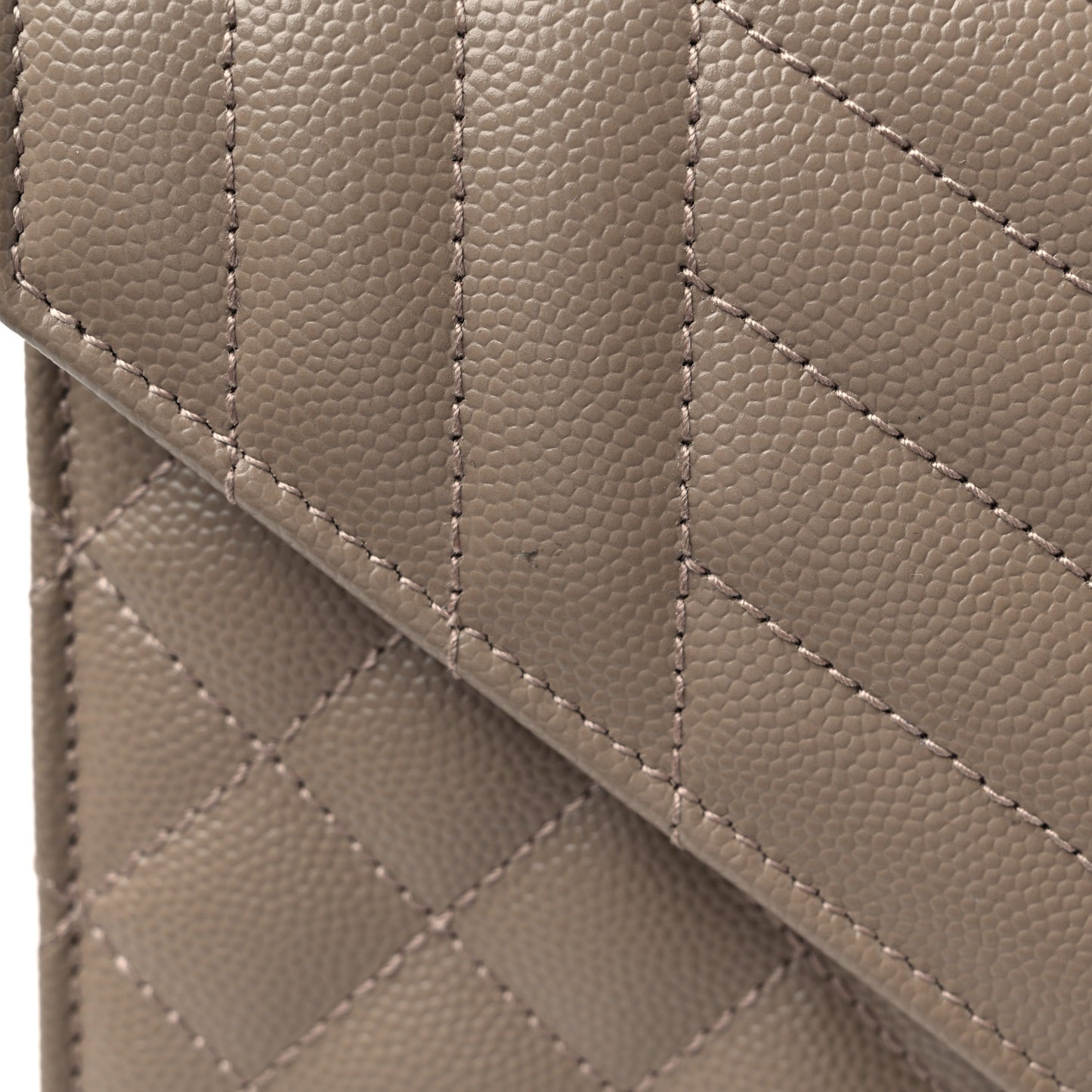 Grain De Poudre Textured Mixed Matelasse Medium Triquilt Monogram Satchel Dark Beige