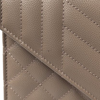 Saint Laurent Grain De Poudre Textured Mixed Matelasse Medium Triquilt Monogram Satchel Dark Beige 14 of 15