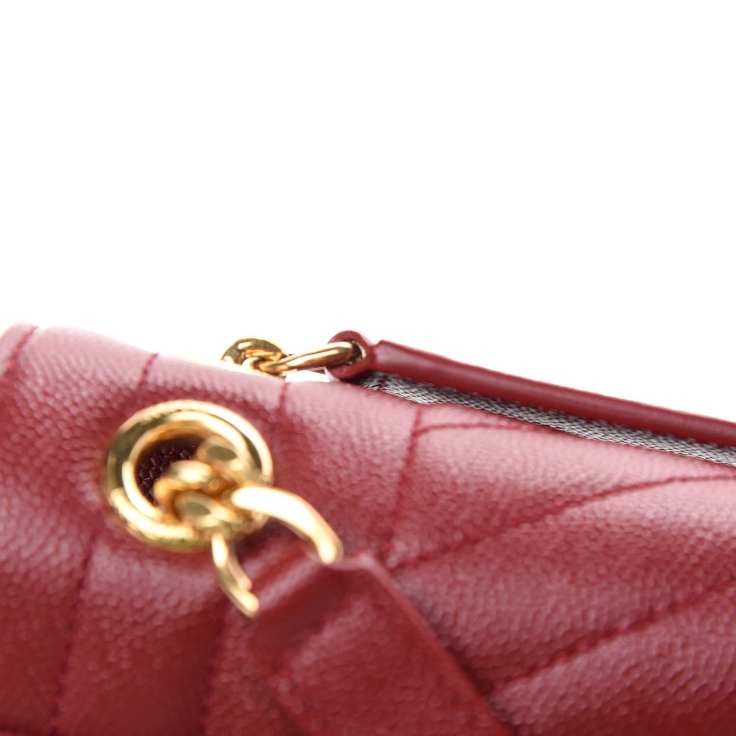 Grain De Poudre Textured Mixed Matelasse Triquilt Medium Monogram Satchel Oxblood