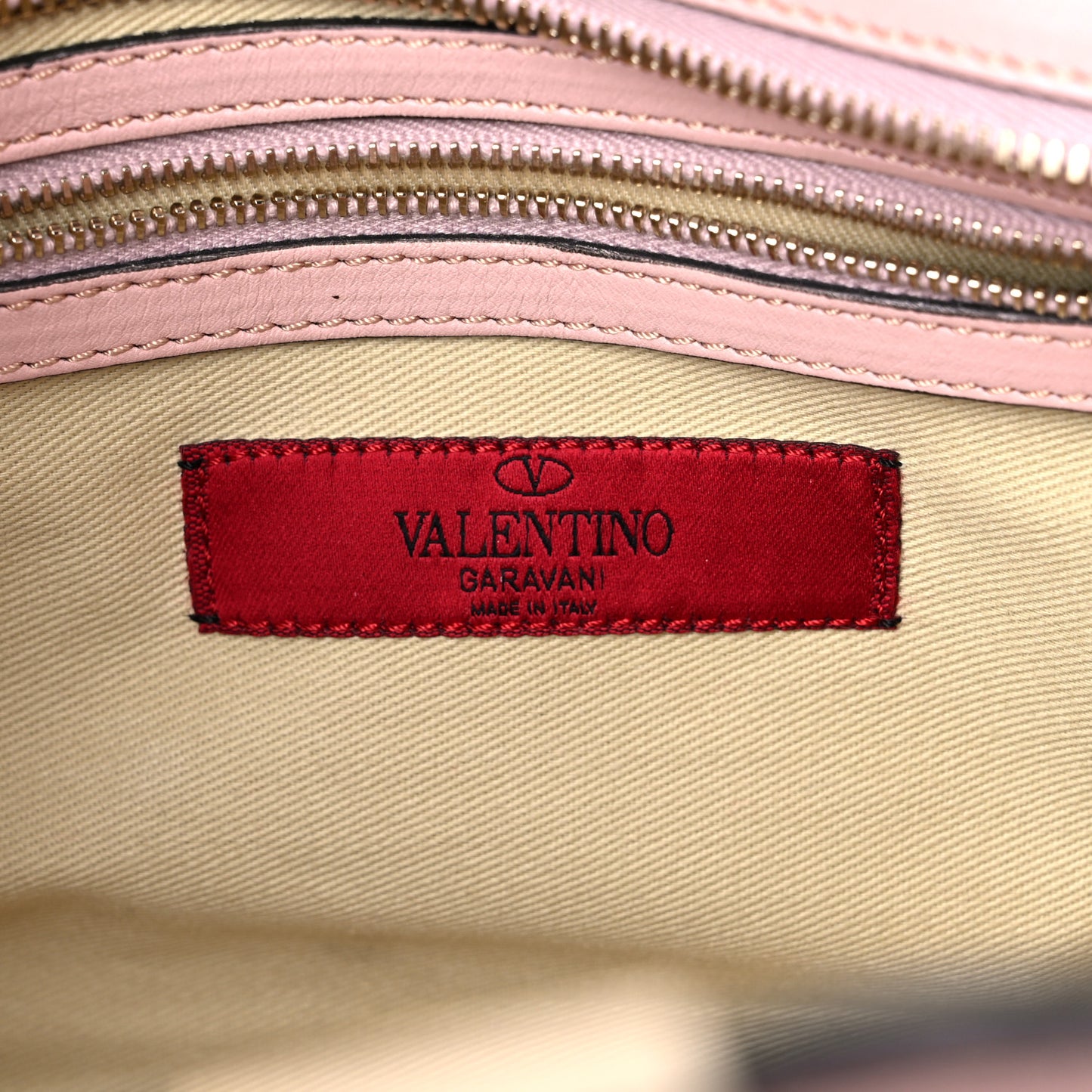 Vitello Small Rockstud Double Handle Tote Rose