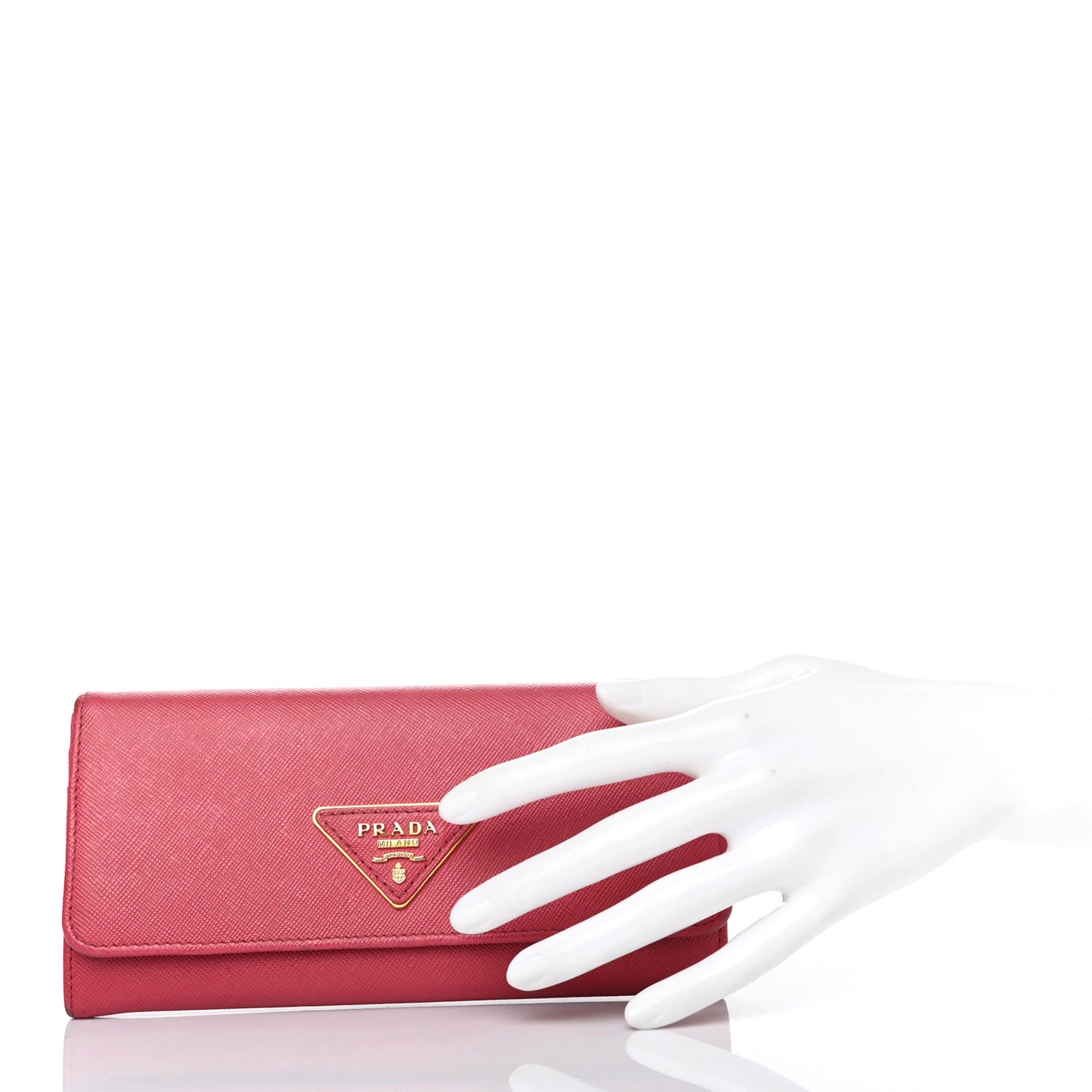 Saffiano Triangle Continental Flap Wallet Peonia
