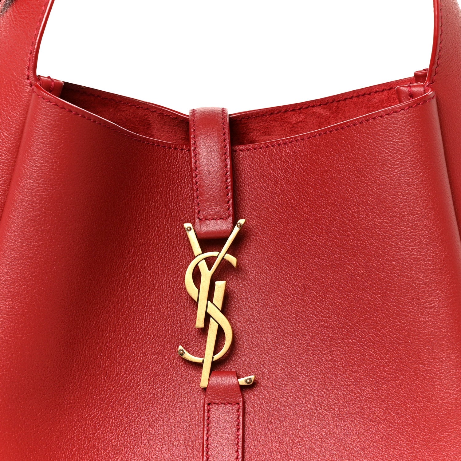 Saint Laurent Smooth Calfskin Small Le 5 A 7 Soft Hobo Red Danger 8 of 10
