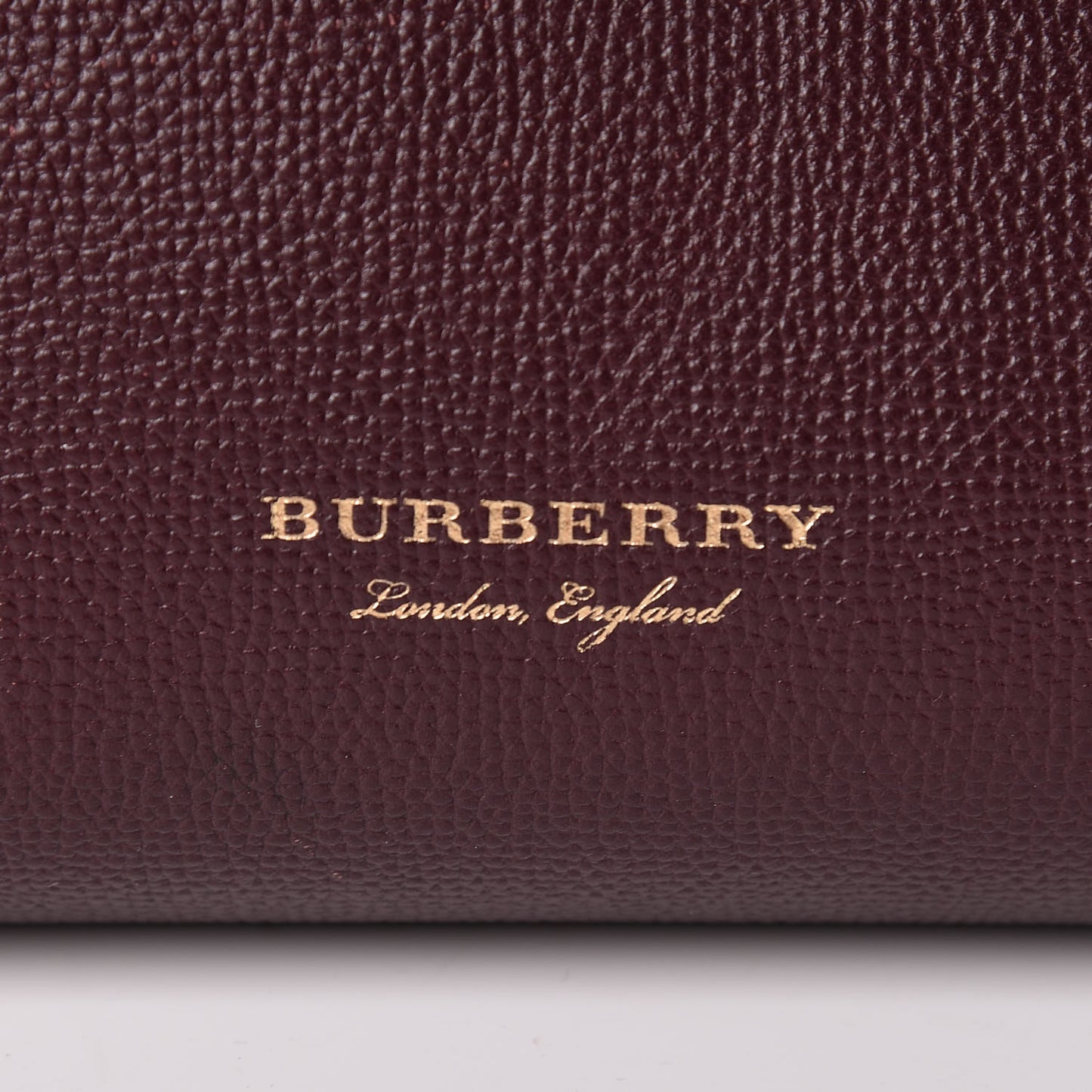 Grainy Calfskin House Check Medium Banner Tote Mahogany Red