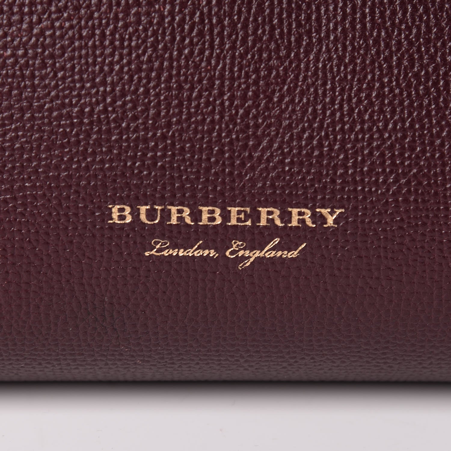 Burberry Grainy Calfskin House Check Medium Banner Tote Mahogany Red 6 of 15