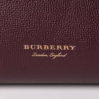 Burberry Grainy Calfskin House Check Medium Banner Tote Mahogany Red 6 of 15