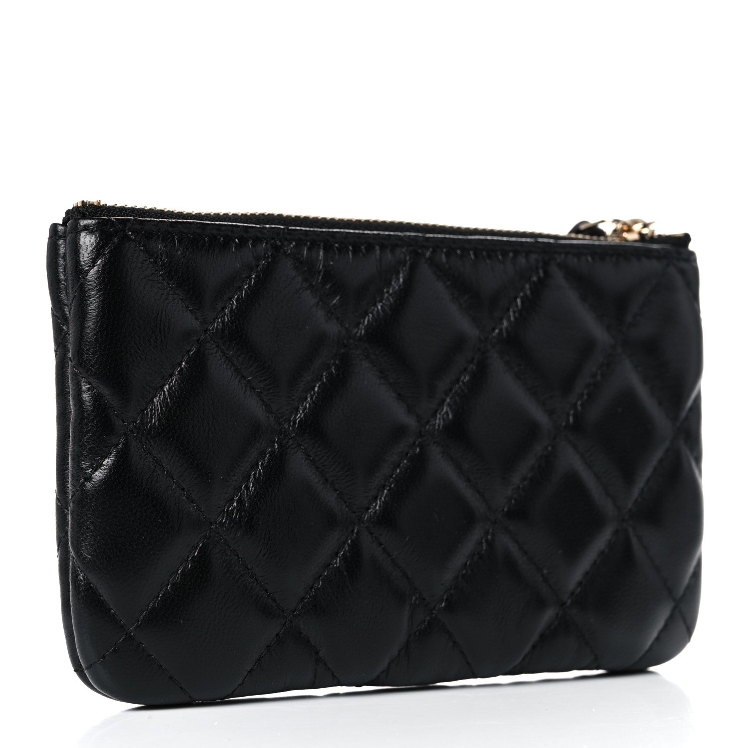 Chanel Lambskin Quilted Small No. 5 Cosmetic Case Black 3 of 9