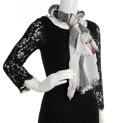 Burberry Modal Cashmere Silk Brit Sheer Mega Check Scarf Ivory 2 of 9