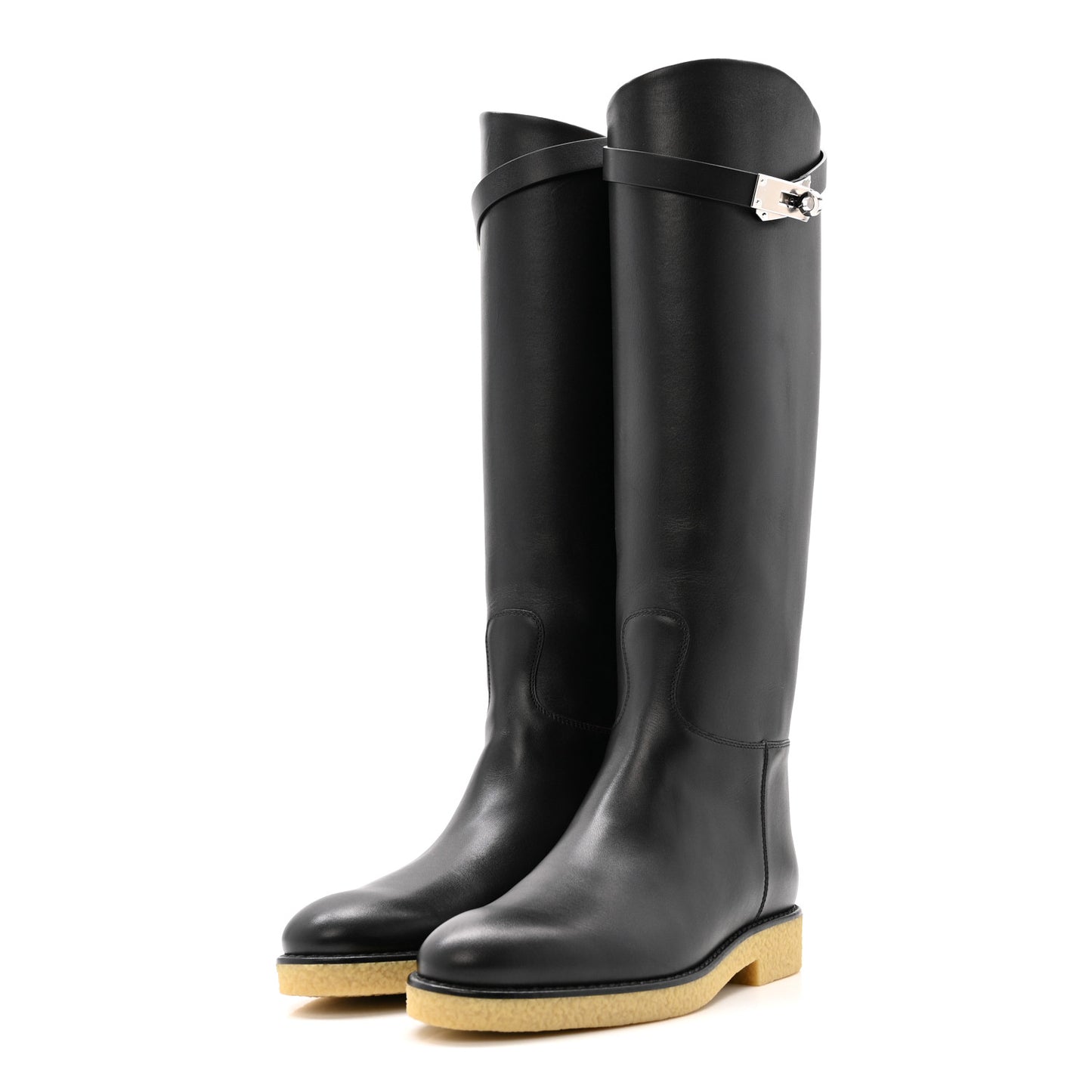 Calfskin Faustine Boots 36.5 Black
