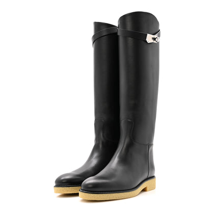Hermes Calfskin Faustine Boots 36.5 Black 3 of 9