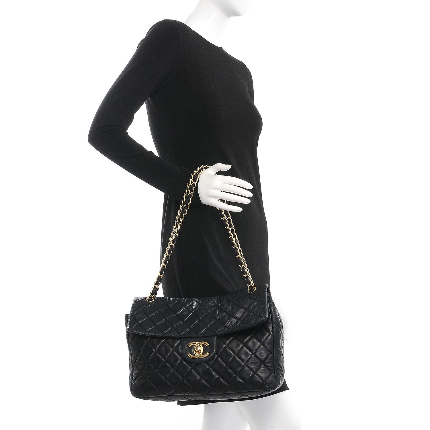 Chanel Lambskin Quilted Maxi Single Flap Black 3 of 13