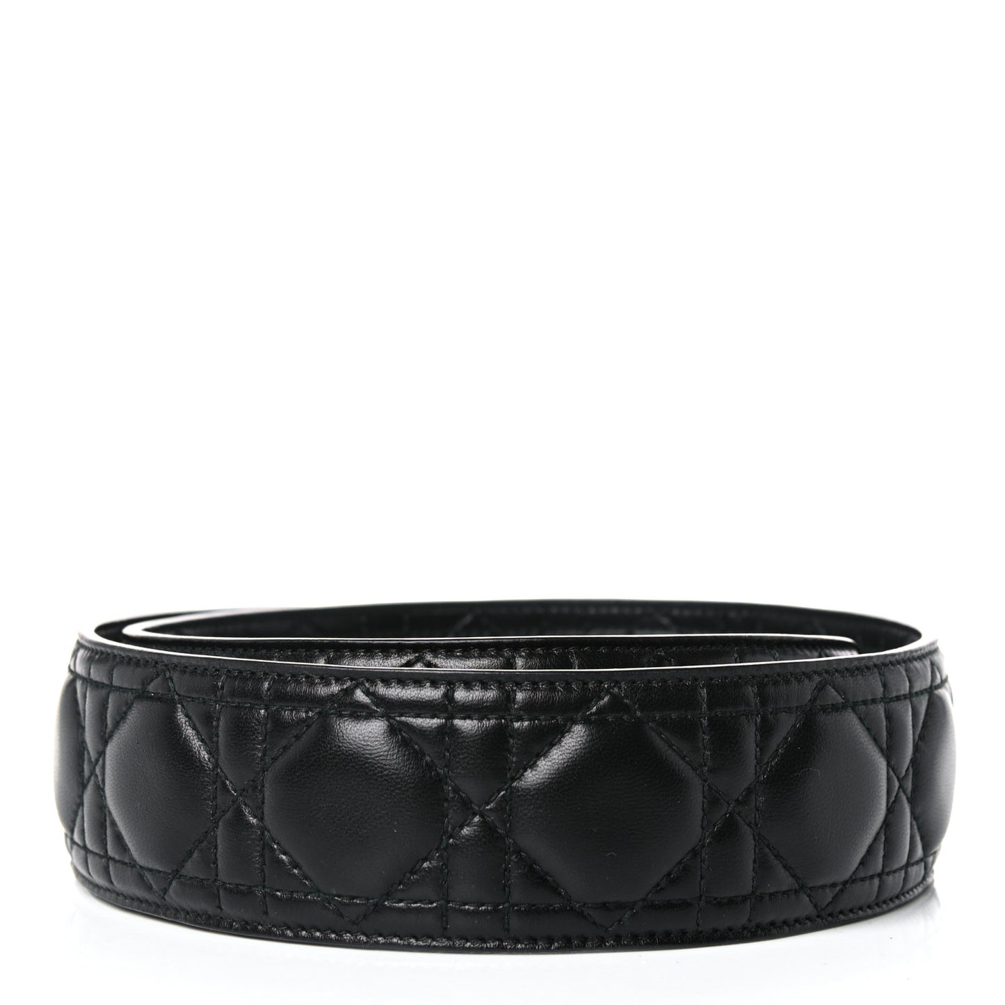 Lambskin Cannage Shoulder Strap Black