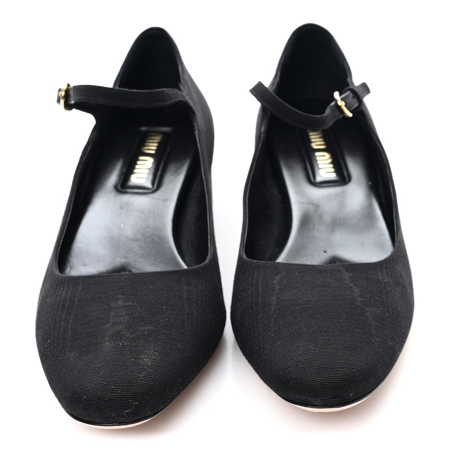 Miu Miu Grosgrain Moire Mary Jane Pumps 40 Black 3 of 8