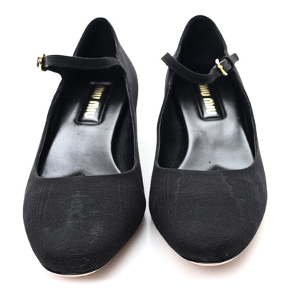 Miu Miu Grosgrain Moire Mary Jane Pumps 40 Black 3 of 8
