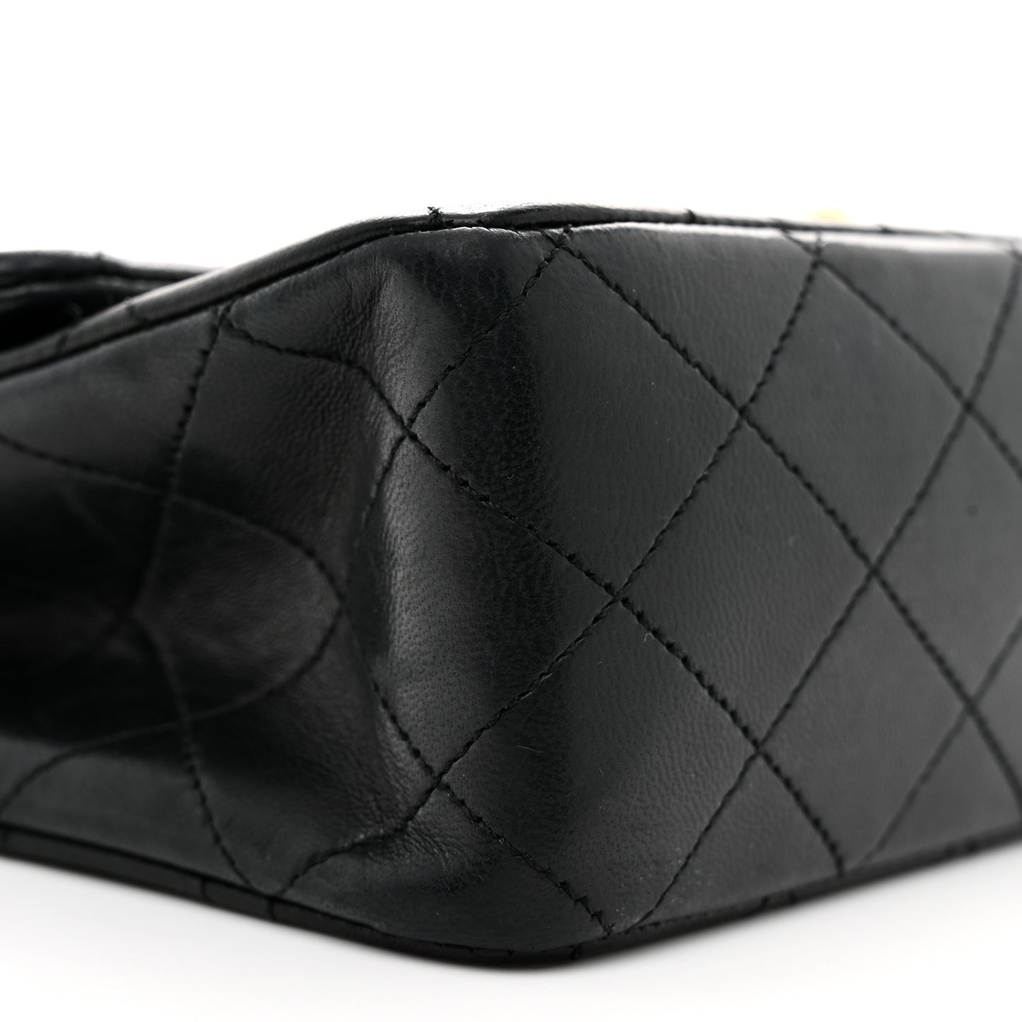 Lambskin Quilted Small Double Flap Black