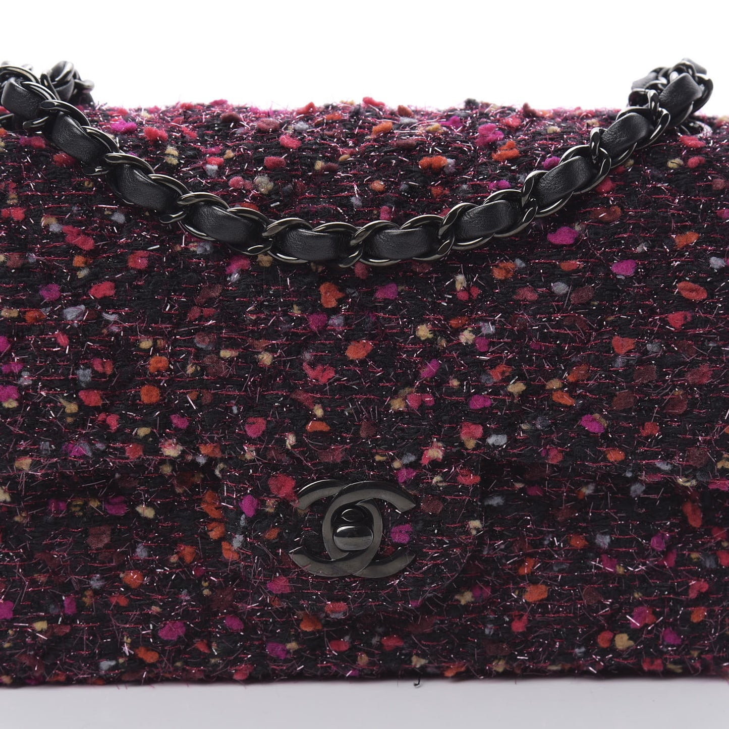 Tweed Quilted Mini Rectangular Flap