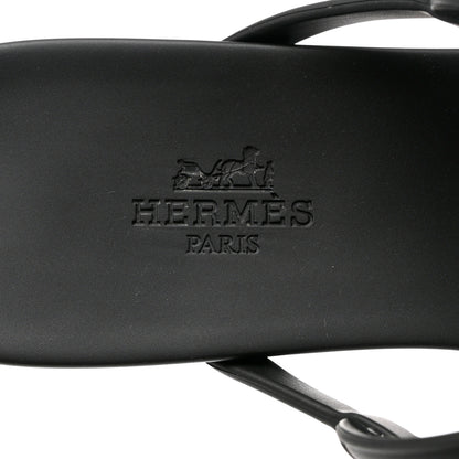 Hermes Rubber Womens Egerie Sandals 38 Black 7 of 9