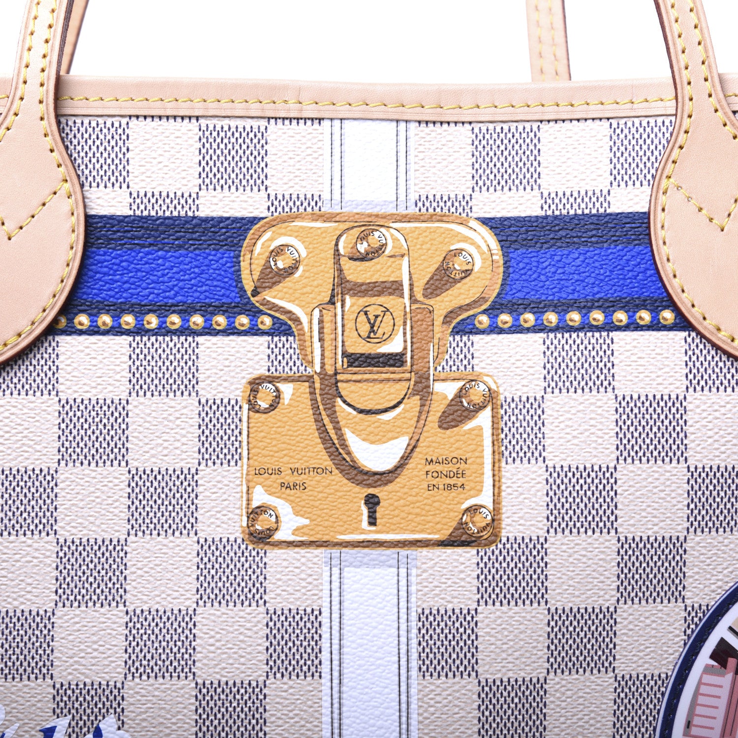 Louis Vuitton Damier Azur Summer Trunks Forte Dei Marmi Neo Neverfull MM 11 of 18