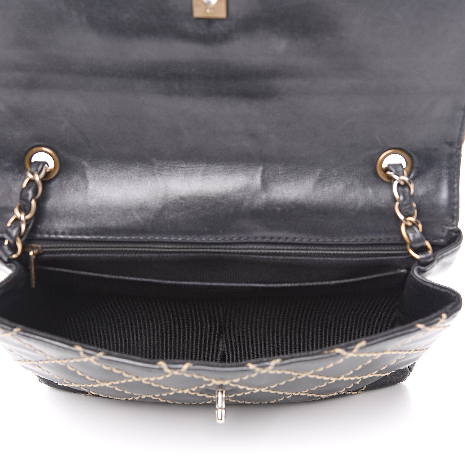 Chanel Calfskin Wild Stitch Jumbo Flap Black 4 of 16