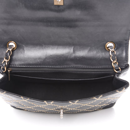 Chanel Calfskin Wild Stitch Jumbo Flap Black 4 of 16