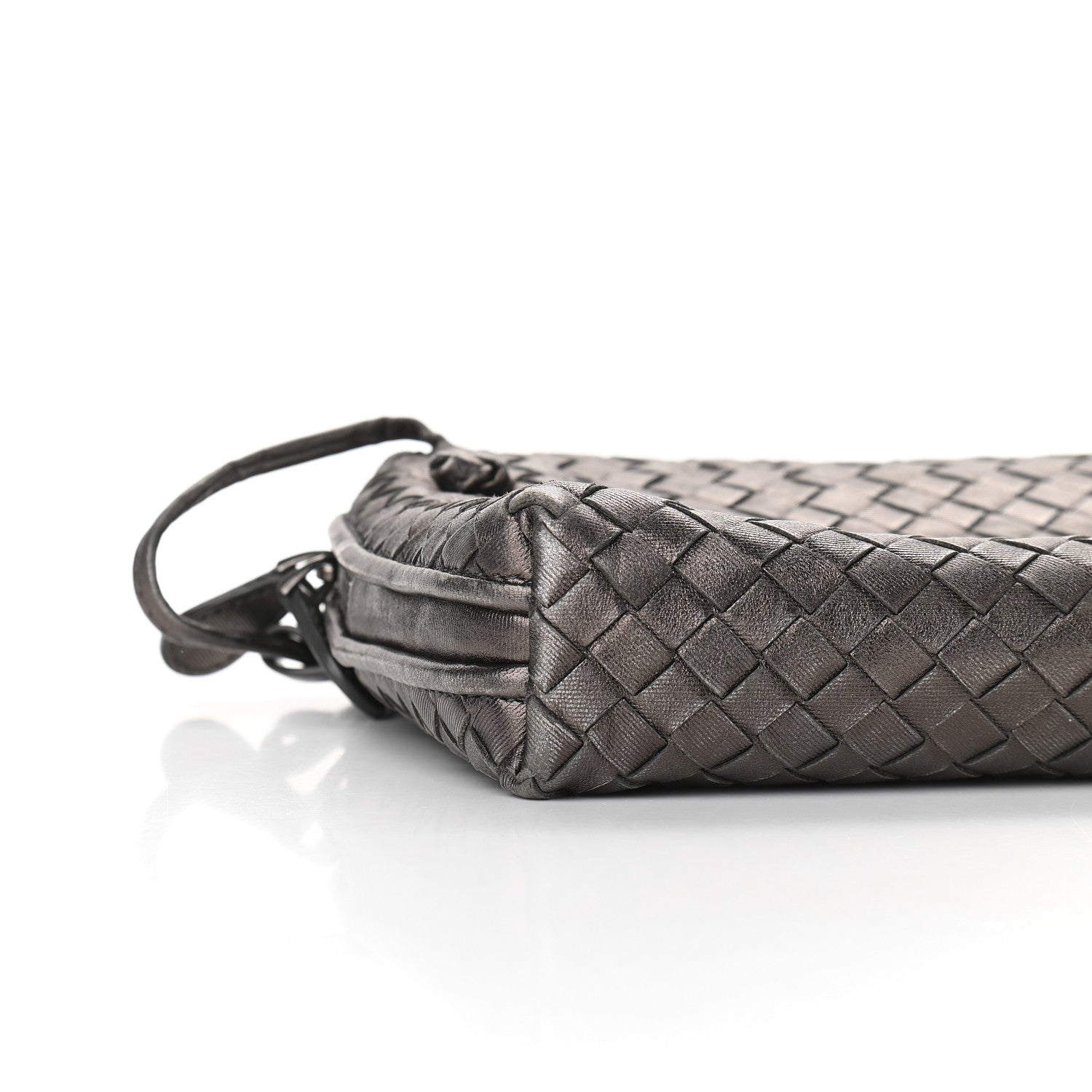 Bottega Veneta Metallic Grosgrain Intrecciato Nodini Bag Pewter 7 of 11