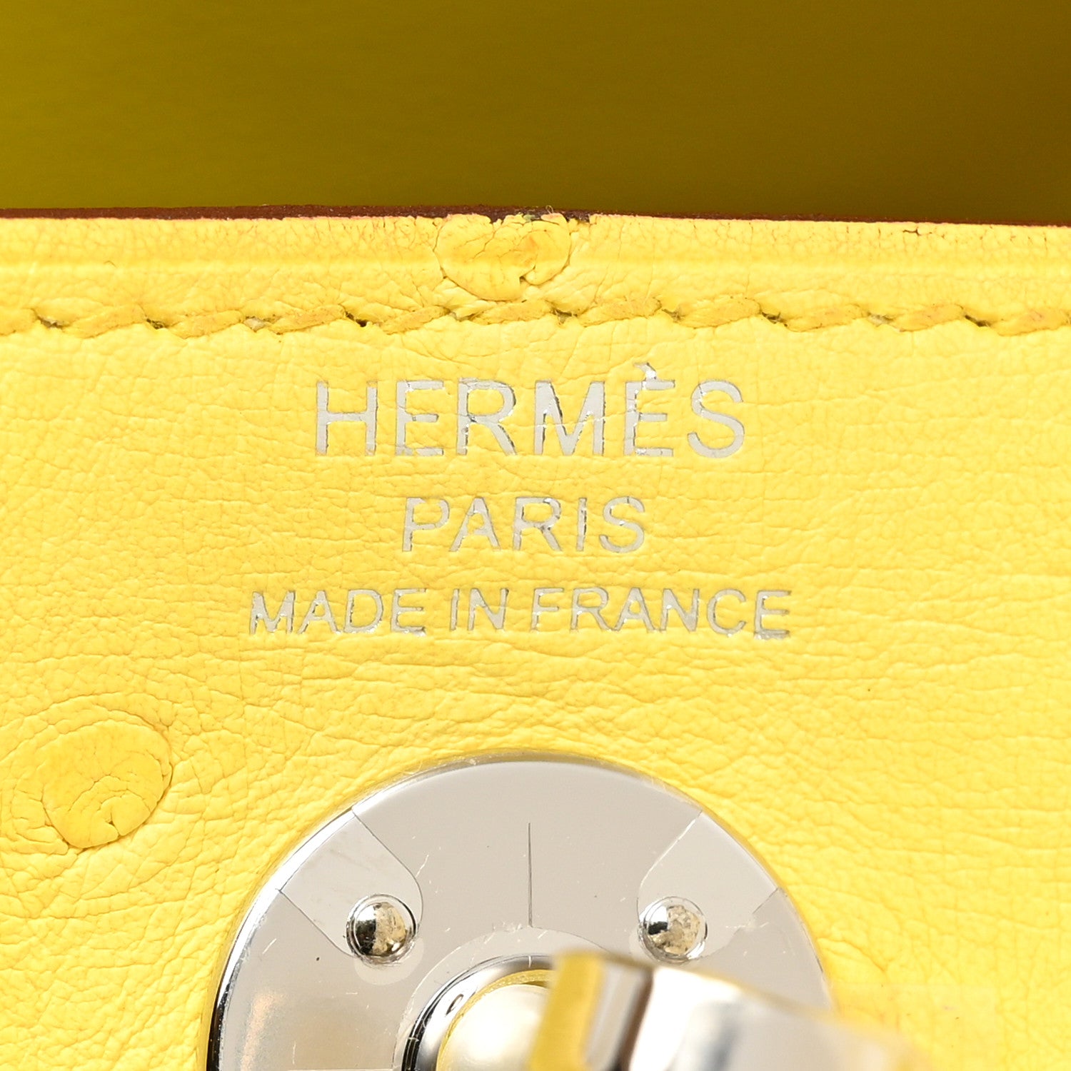 Hermes Ostrich Mini Lindy 20 Jaune Citron 6 of 7