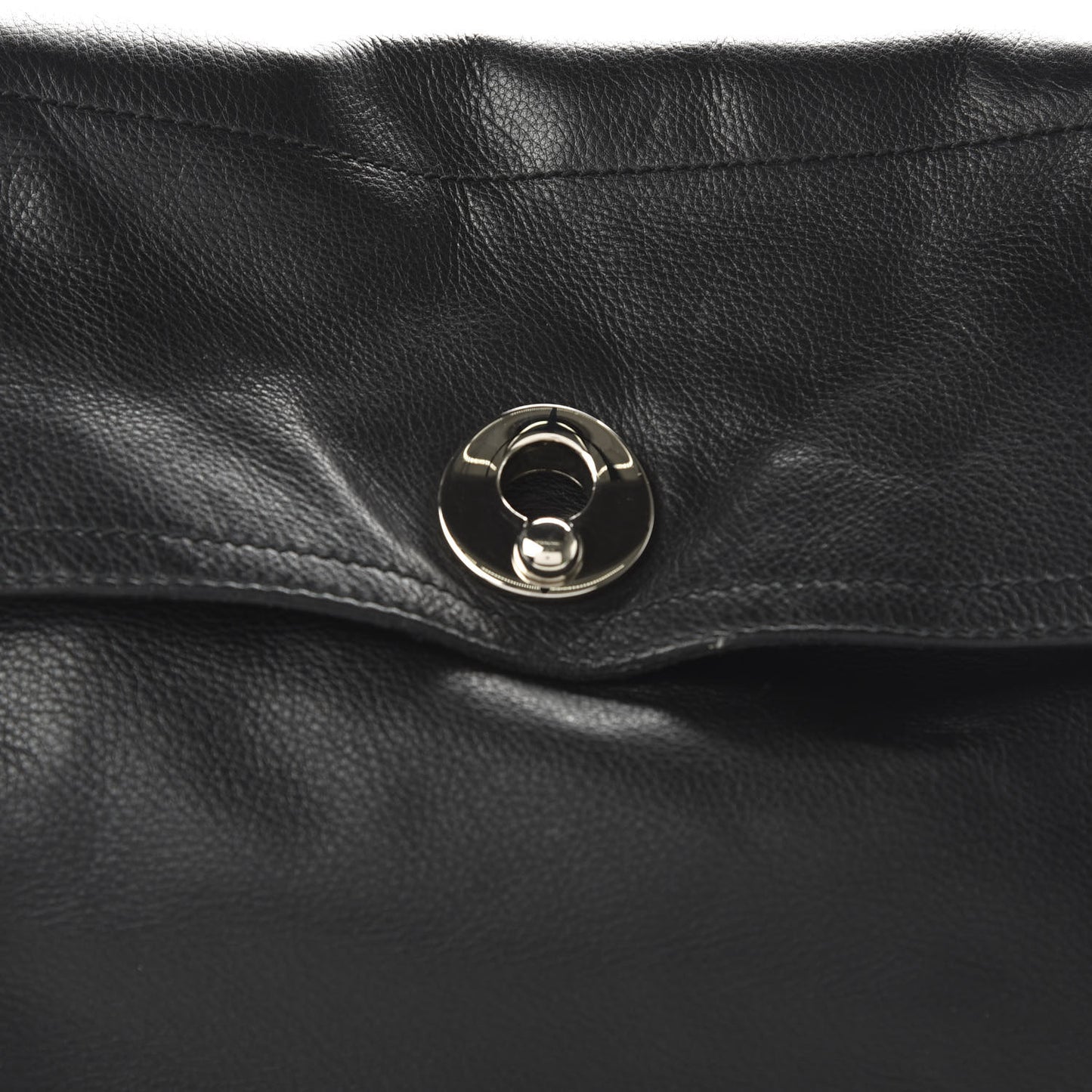 Calfskin Canvas Large Muse Two Black