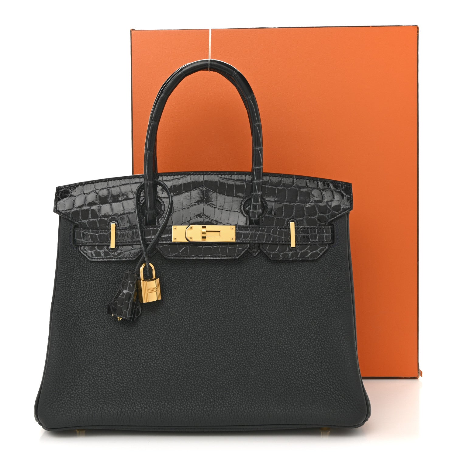 Hermes Togo Shiny Niloticus Crocodile Birkin Touch 30 Vert Rousseau 14 of 14