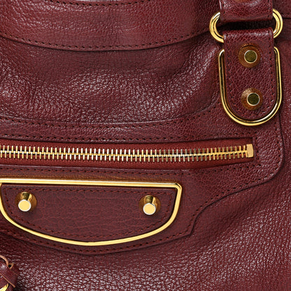 Balenciaga Chevre Gold Metallic Edge Hardware City Bordeaux 8 of 20