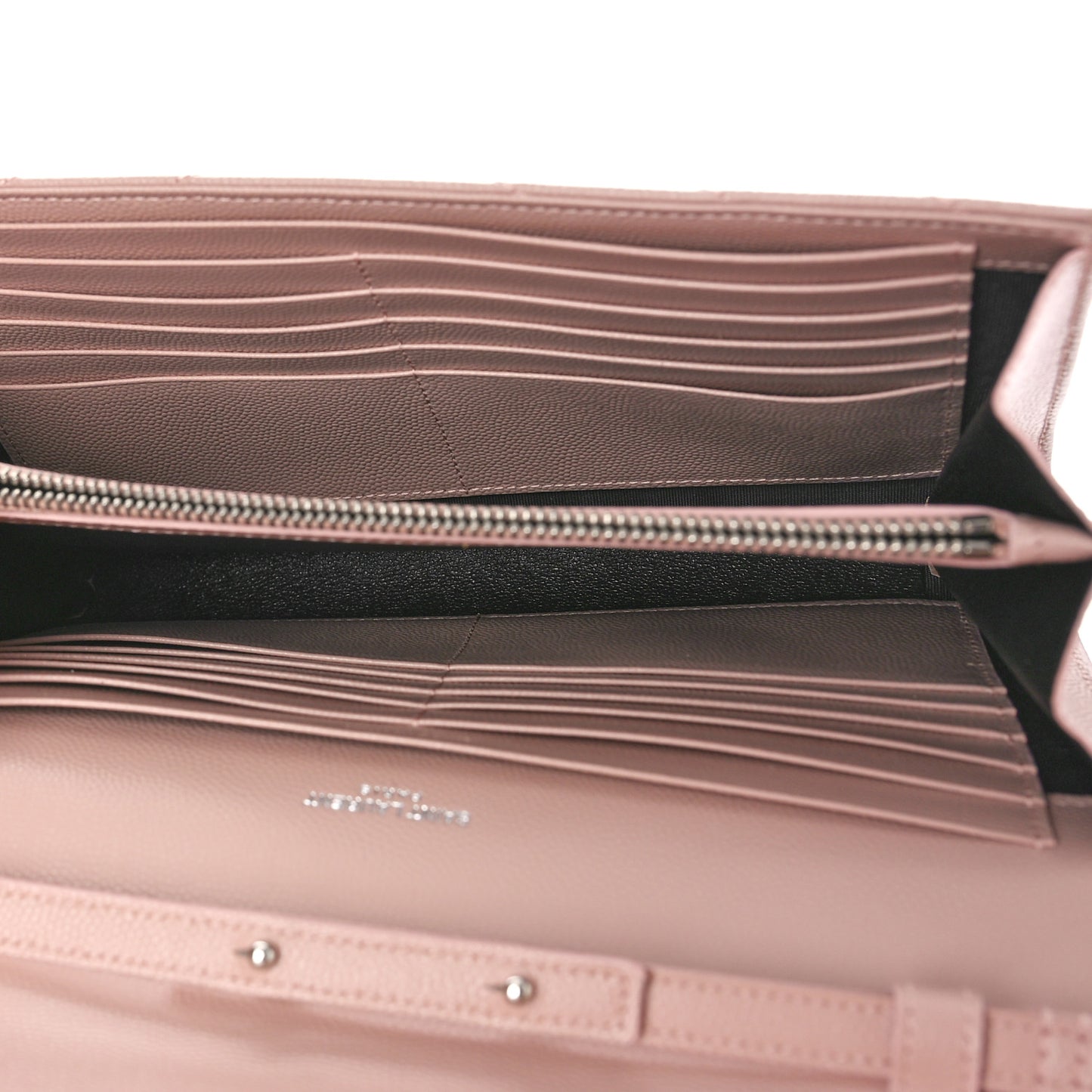 Grain De Poudre Matelasse Chevron Monogram Chain Wallet Pale Pink