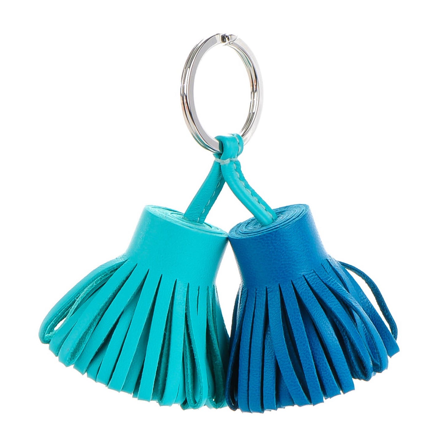 Lambskin Carmen Uno-Dos Key Holder Bleu Izmir Lagon