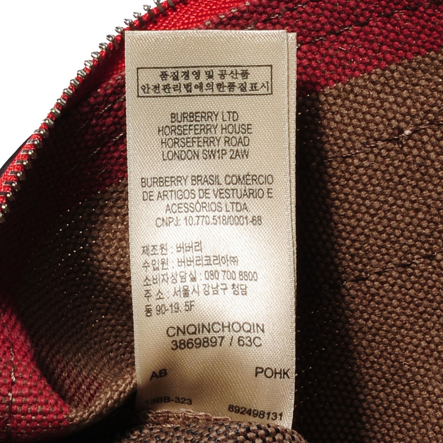 Burberry Canvas Mega Check Medium Tottenham Brit Tote Cadmium Red 9 of 11