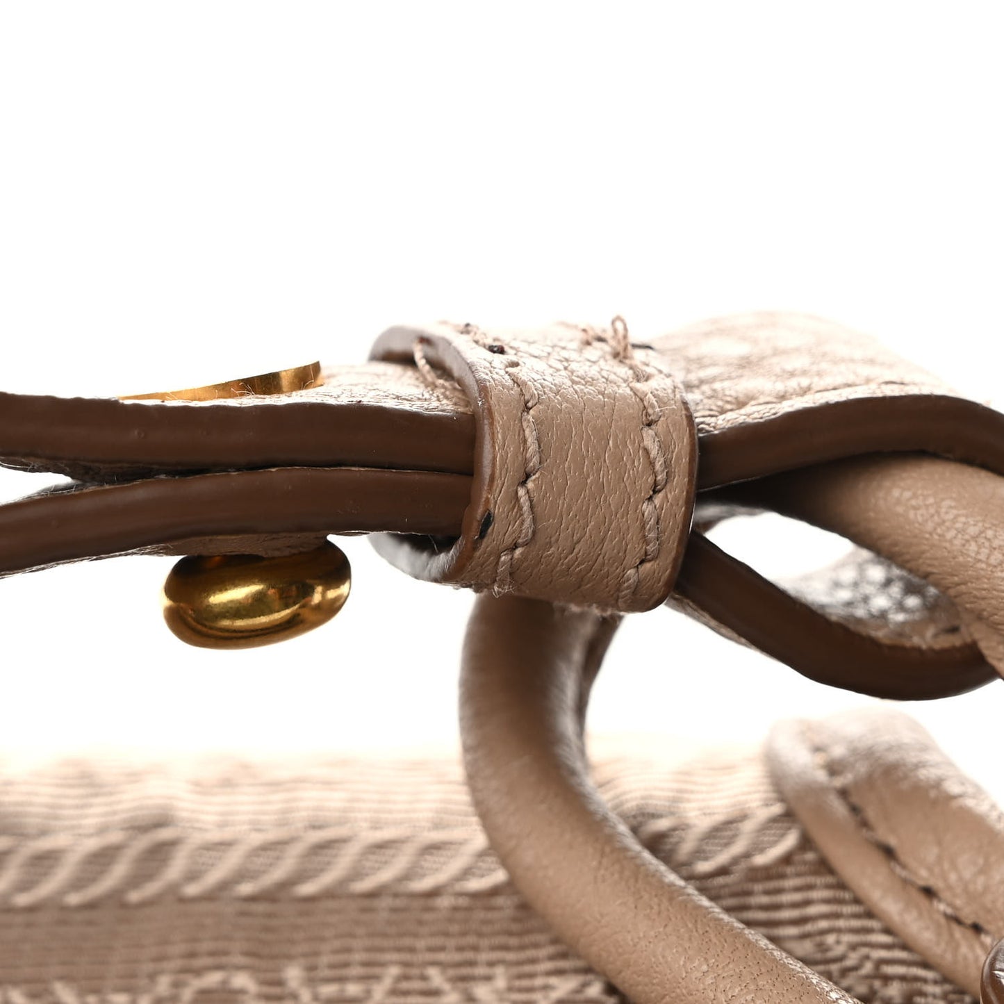 Vitello Daino Embossed Logo Flap Shoulder Bag Cammeo