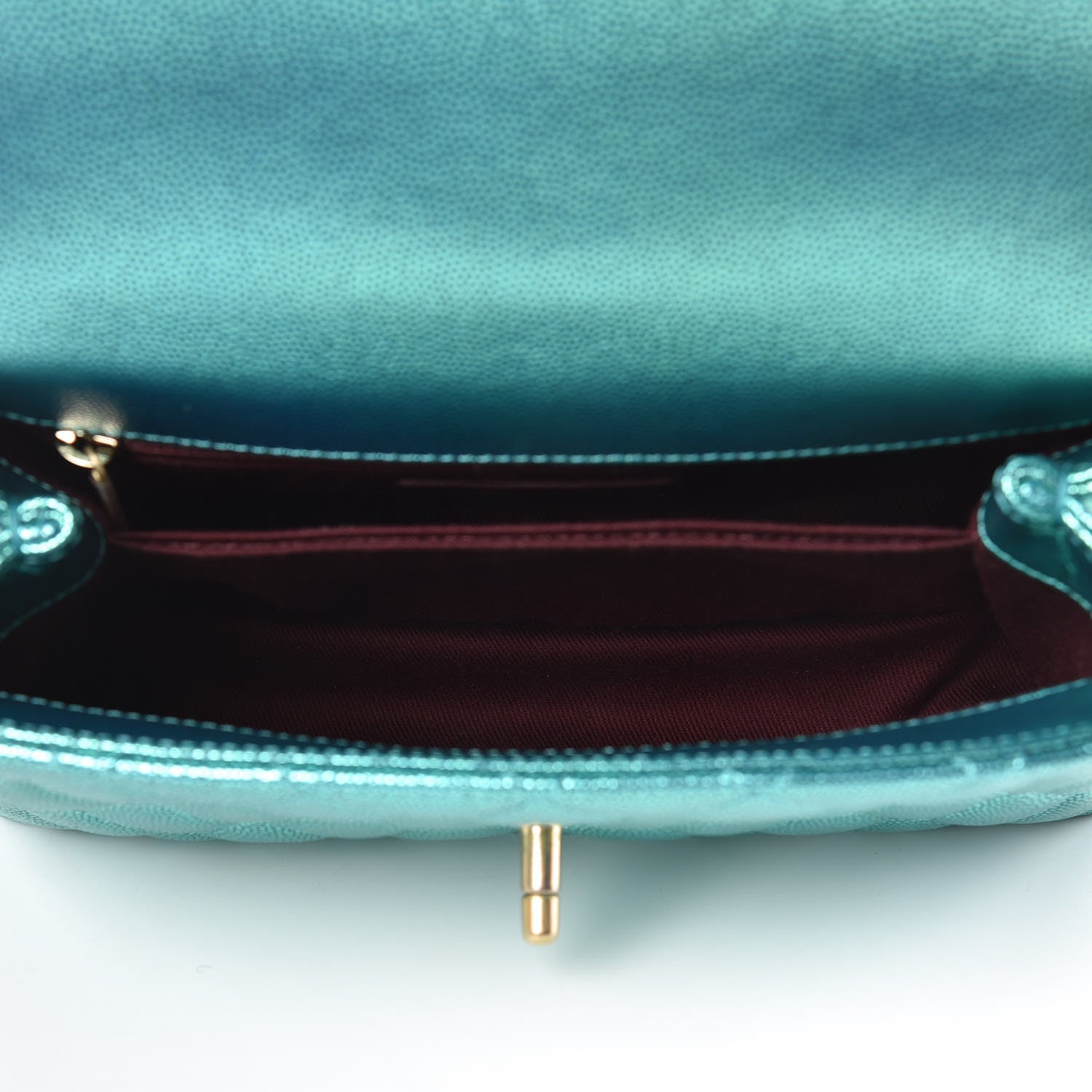 Chanel Metallic Caviar Quilted Mini Coco Handle Flap Blue 5 of 9