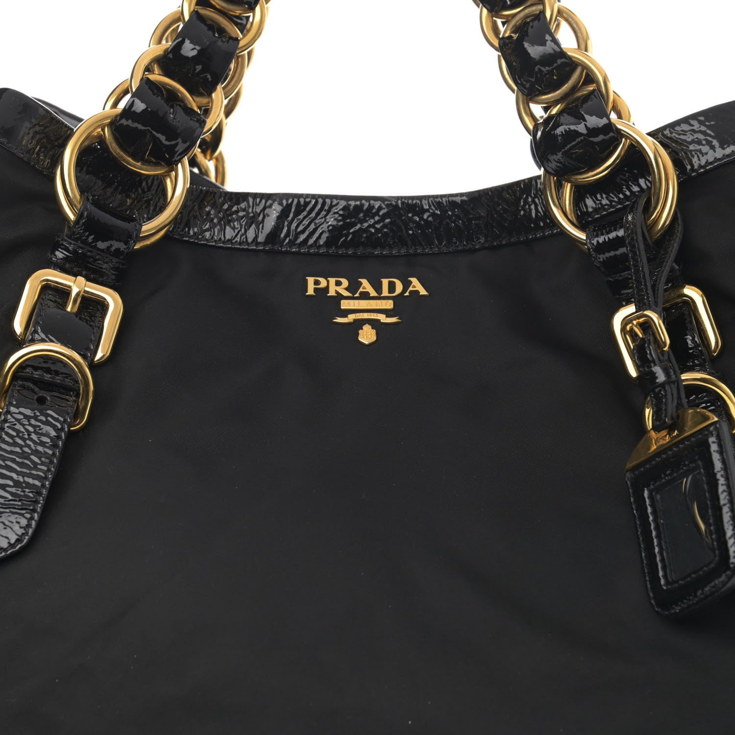 Prada Tessuto Nylon Chain Shoulder Bag Nero Black 7 of 12