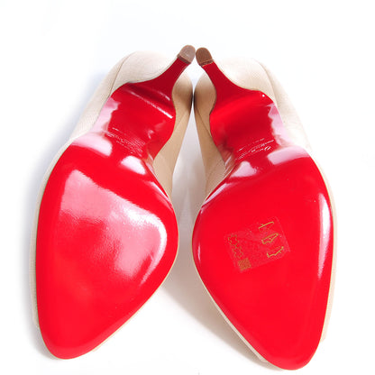 Christian Louboutin Panama Straw Titi 120 Platform Peep Toe Pumps 40 Natural 5 of 6