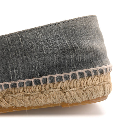 Chanel Striated Suede Espadrilles 37 Dark Grey 10 of 12