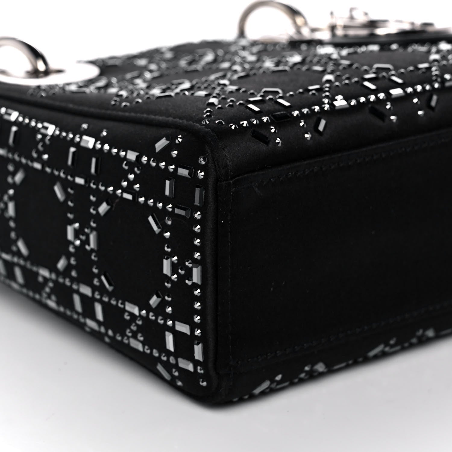 Christian Dior Satin Crystal Cannage Mini Lady Dior Black 5 of 12