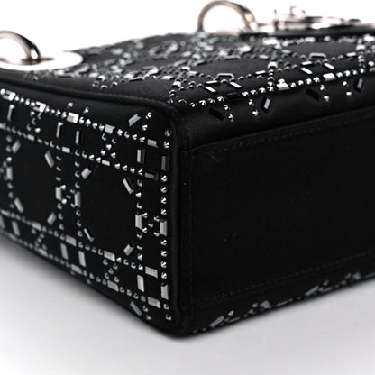 Christian Dior Satin Crystal Cannage Mini Lady Dior Black 5 of 12