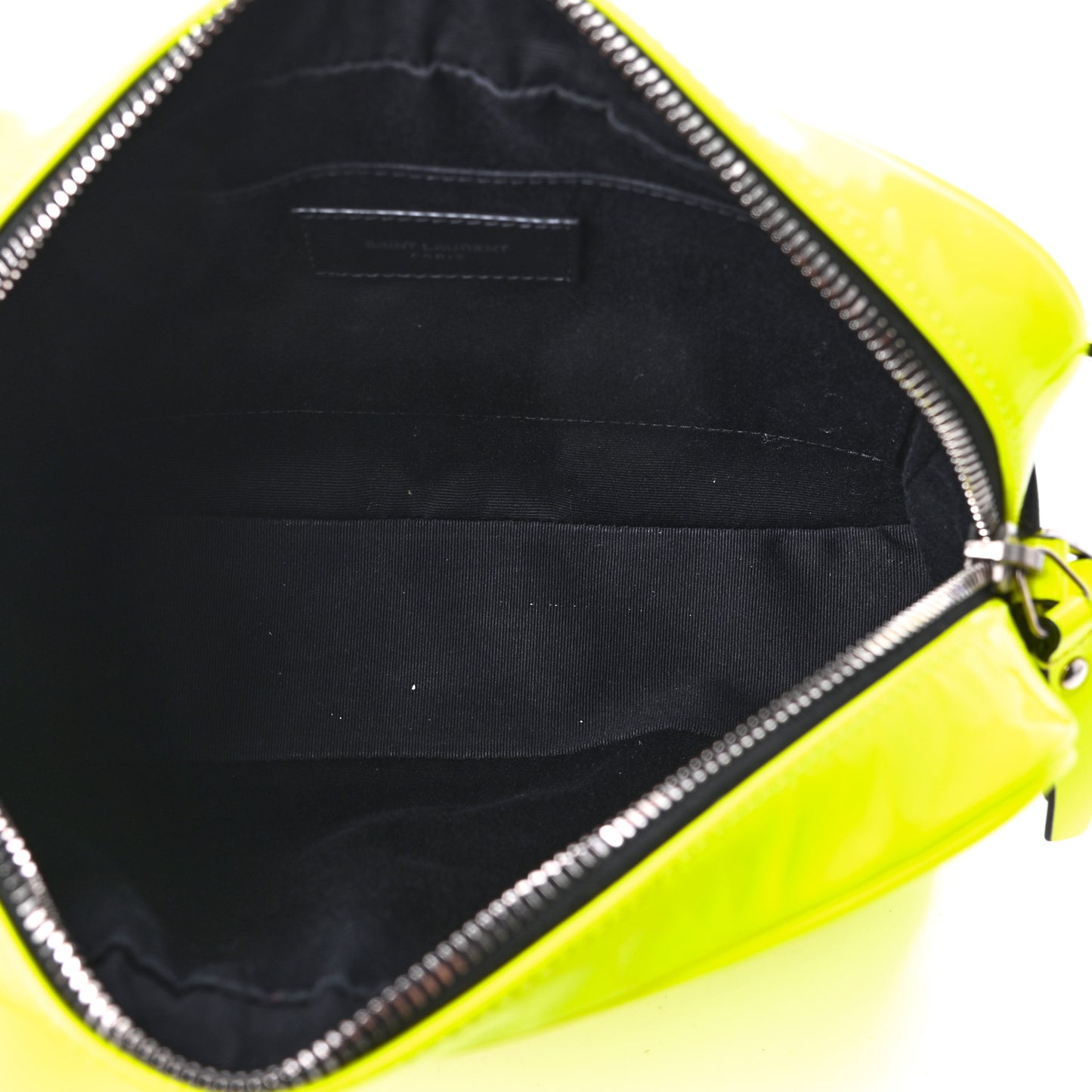 Patent Calfskin Matelasse Monogram Lou Camera Bag Neon Yellow
