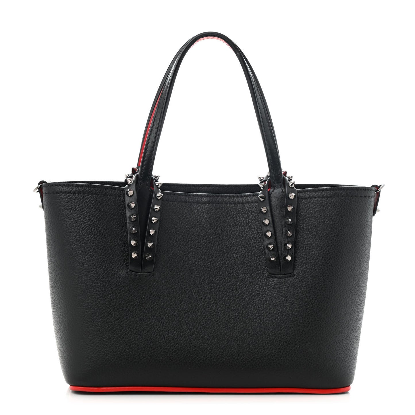 Calfskin Empire Spiked Mini East West Cabata Shopper Tote Black