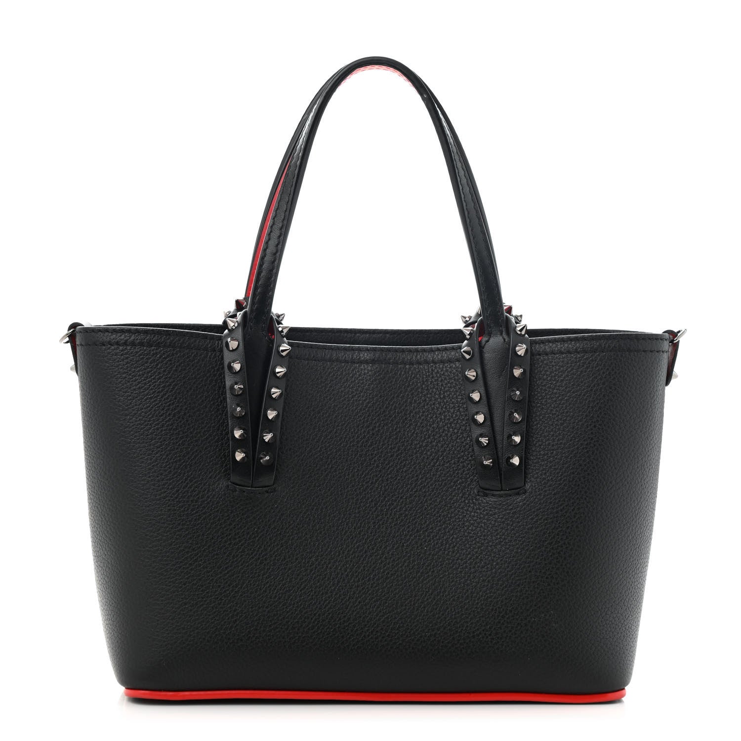 Christian Louboutin Calfskin Empire Spiked Mini East West Cabata Shopper Tote Black 1 of 11