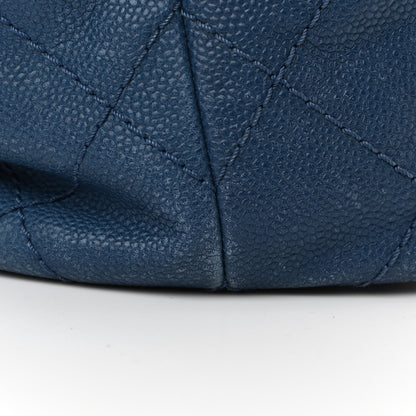 Chanel Grained Calfskin Quilted Small Daily Shopping Tote Blue 16 of 16