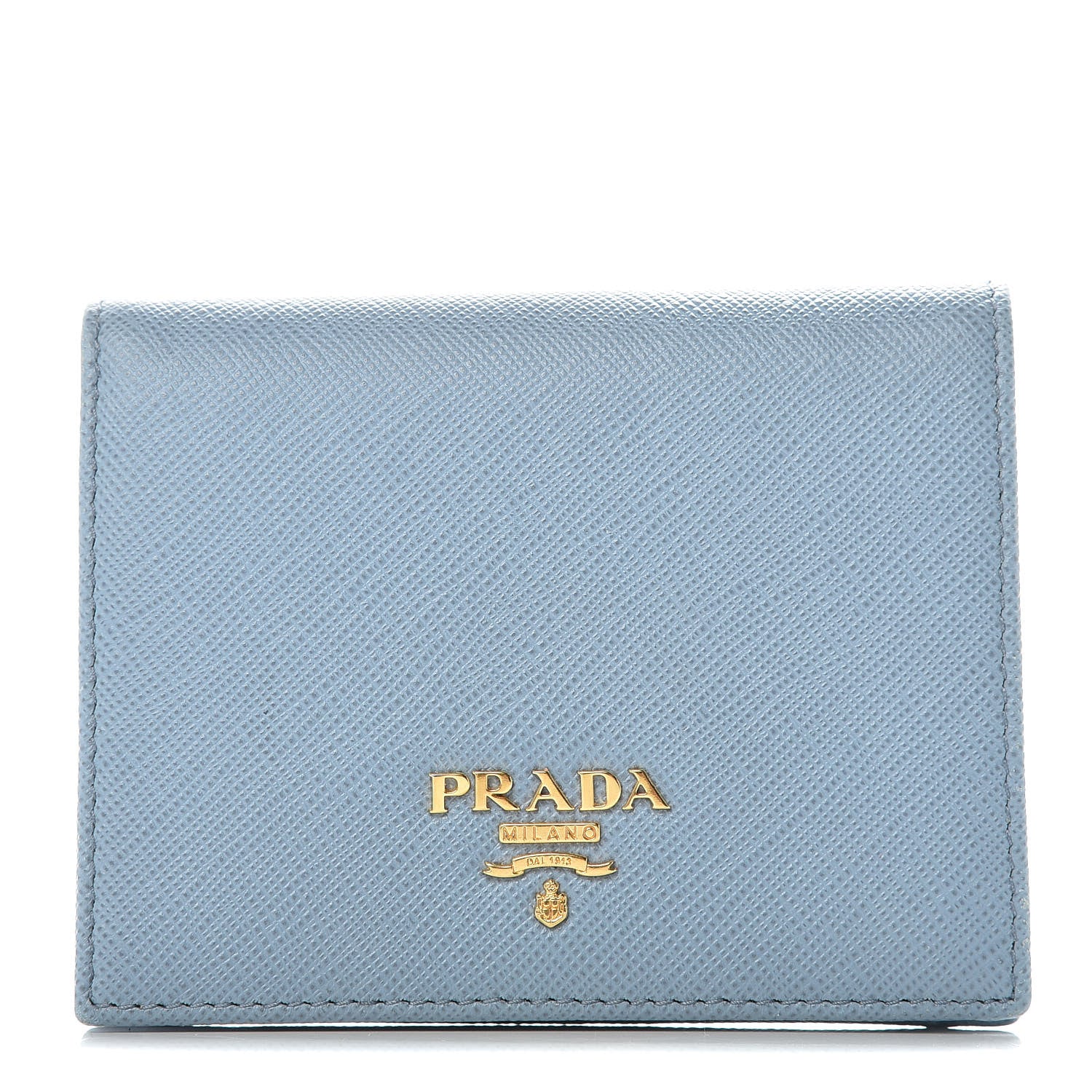 Prada Saffiano Metal Bi-Fold Wallet Astrale Mare 1 of 7