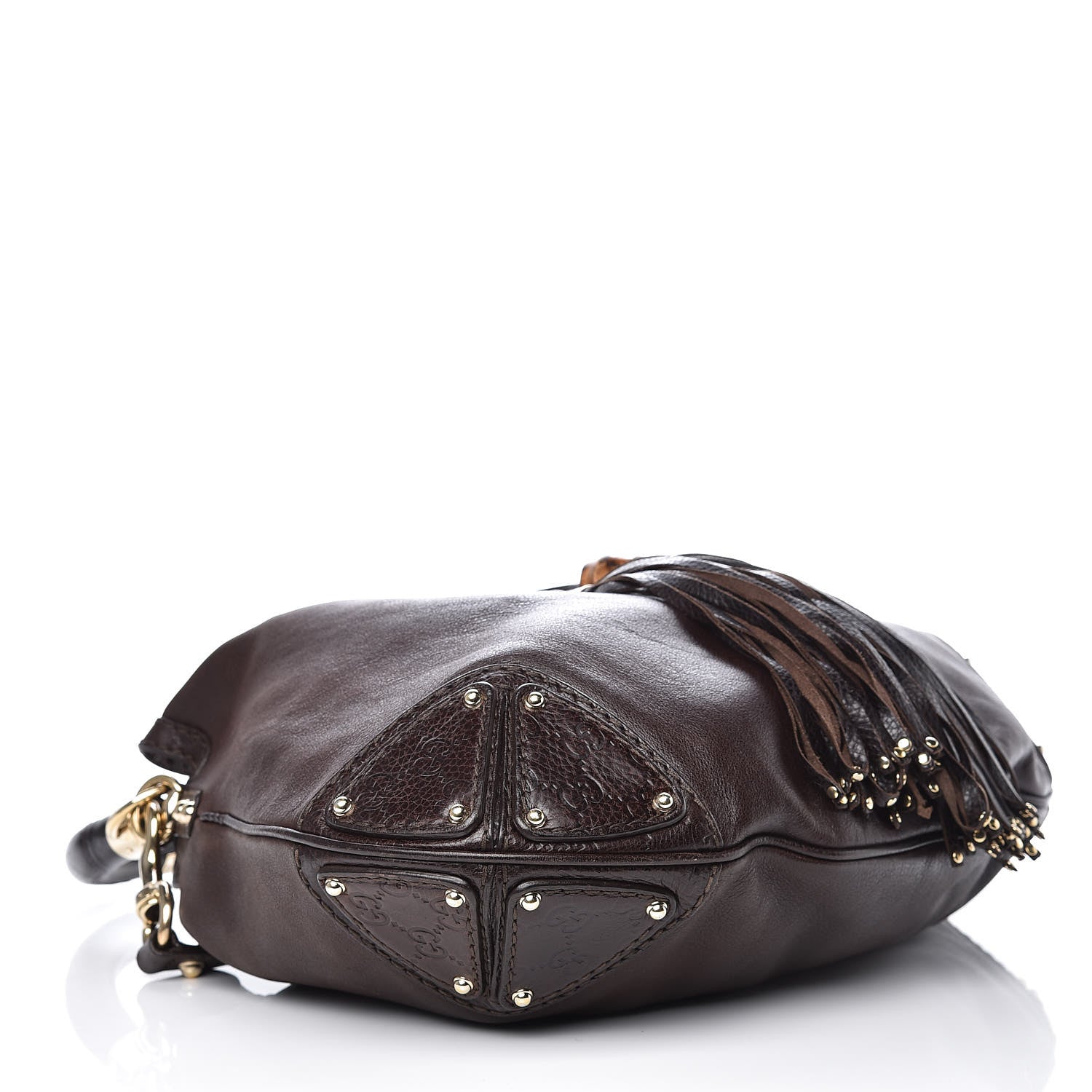 Gucci Calfskin Large Indy Top Handle Hobo Dark Brown 4 of 12
