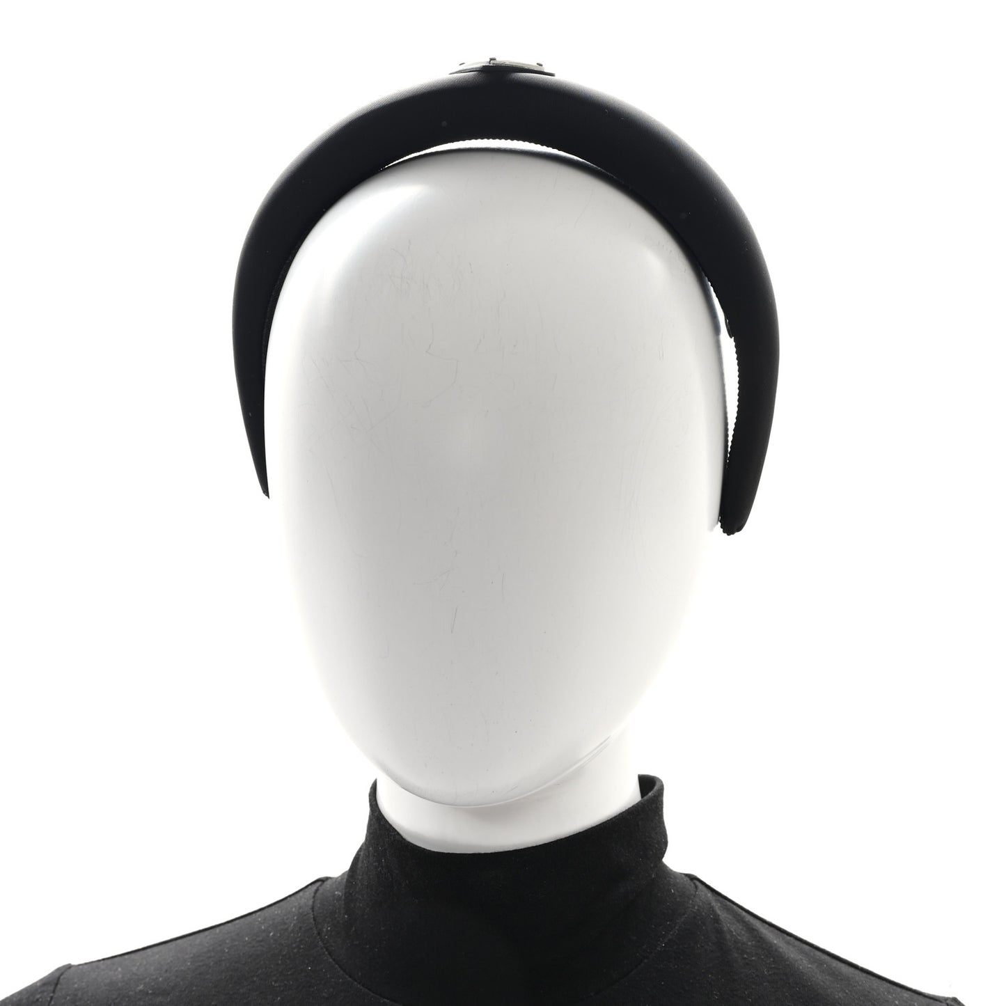 Re-Nylon Metal Triangle Logo Headband Black