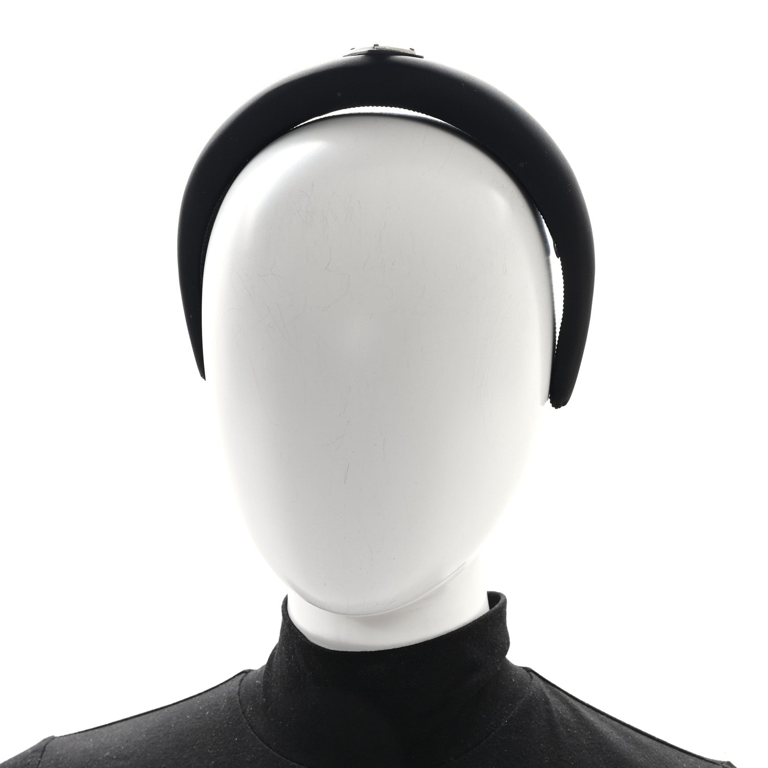 Prada Re-Nylon Metal Triangle Logo Headband Black 2 of 5